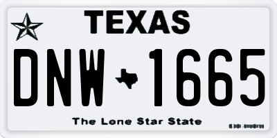 TX license plate DNW1665