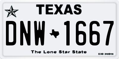 TX license plate DNW1667