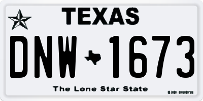 TX license plate DNW1673