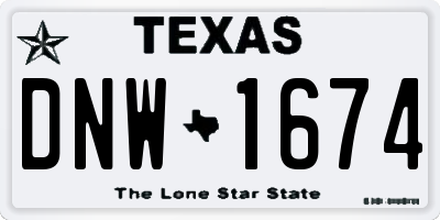 TX license plate DNW1674