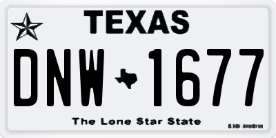 TX license plate DNW1677