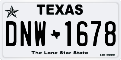 TX license plate DNW1678