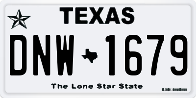 TX license plate DNW1679