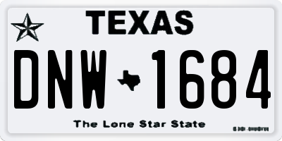 TX license plate DNW1684