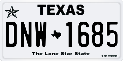 TX license plate DNW1685