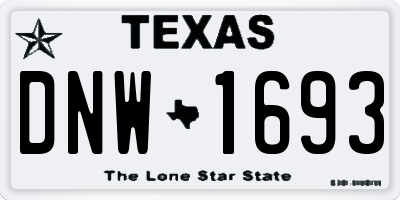 TX license plate DNW1693
