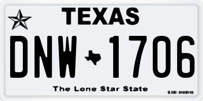 TX license plate DNW1706