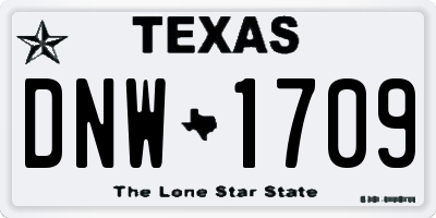 TX license plate DNW1709