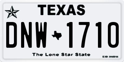 TX license plate DNW1710
