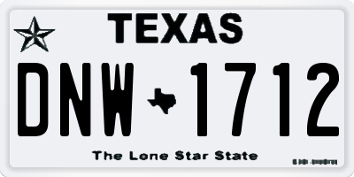 TX license plate DNW1712