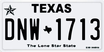 TX license plate DNW1713