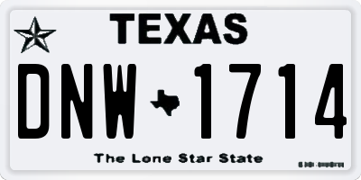 TX license plate DNW1714