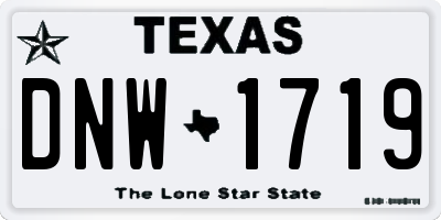 TX license plate DNW1719