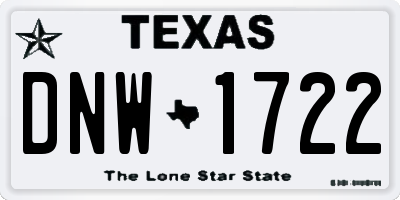 TX license plate DNW1722
