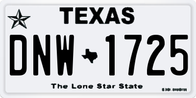 TX license plate DNW1725