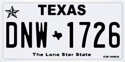 TX license plate DNW1726