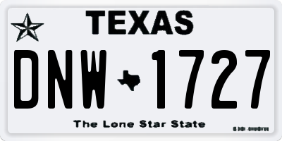 TX license plate DNW1727