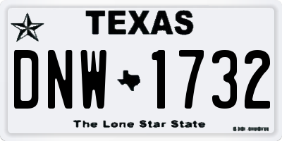 TX license plate DNW1732