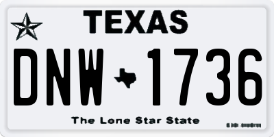 TX license plate DNW1736