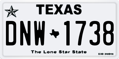 TX license plate DNW1738