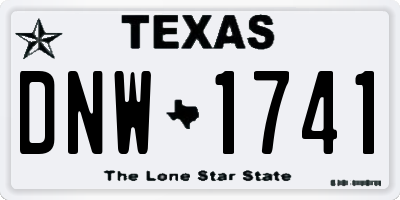 TX license plate DNW1741