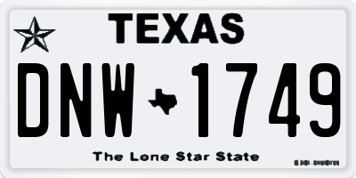 TX license plate DNW1749