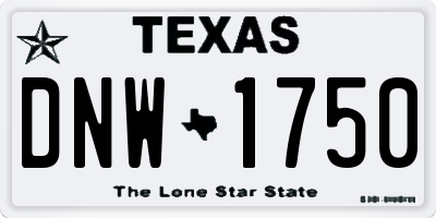 TX license plate DNW1750