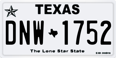 TX license plate DNW1752