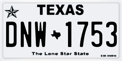TX license plate DNW1753