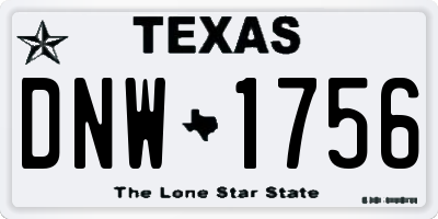 TX license plate DNW1756