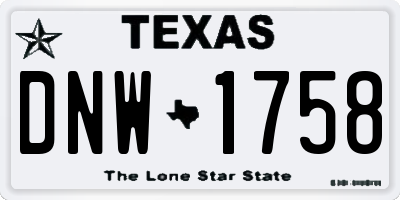 TX license plate DNW1758