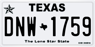 TX license plate DNW1759