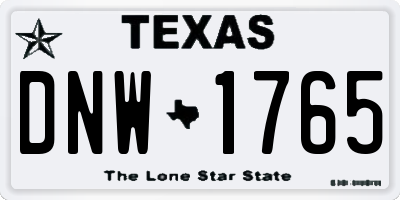 TX license plate DNW1765