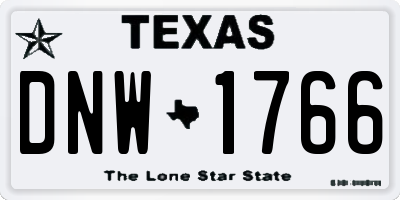 TX license plate DNW1766