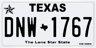 TX license plate DNW1767