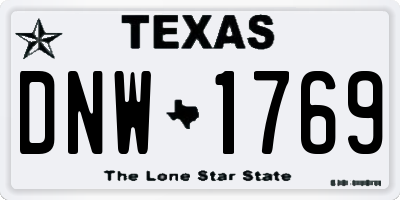 TX license plate DNW1769