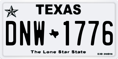 TX license plate DNW1776