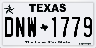 TX license plate DNW1779