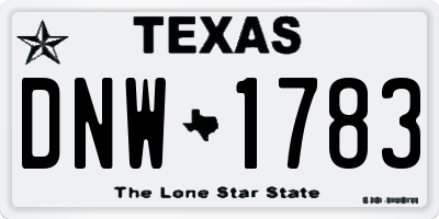 TX license plate DNW1783