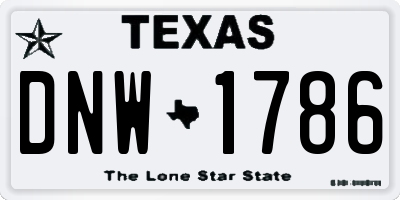 TX license plate DNW1786