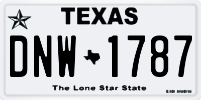 TX license plate DNW1787