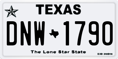 TX license plate DNW1790