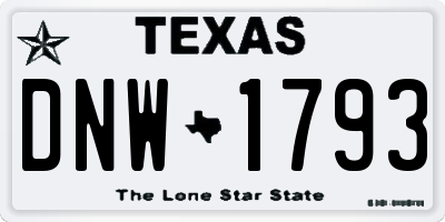 TX license plate DNW1793