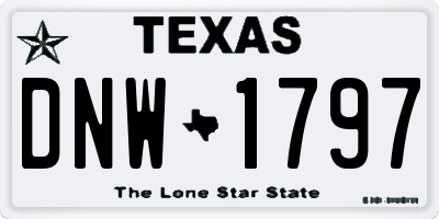 TX license plate DNW1797