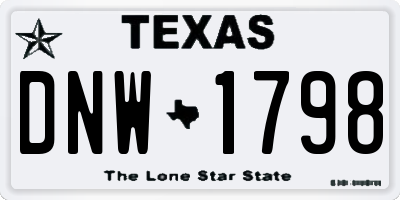 TX license plate DNW1798