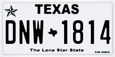 TX license plate DNW1814