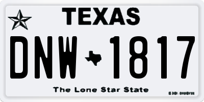 TX license plate DNW1817