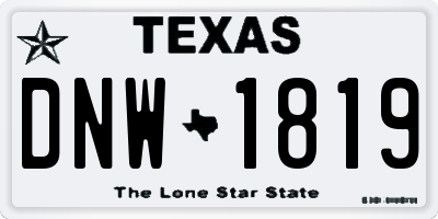 TX license plate DNW1819