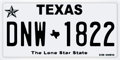 TX license plate DNW1822