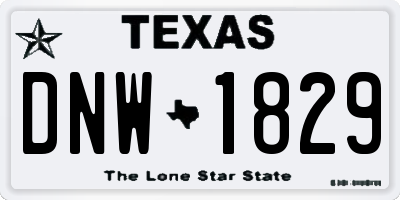TX license plate DNW1829